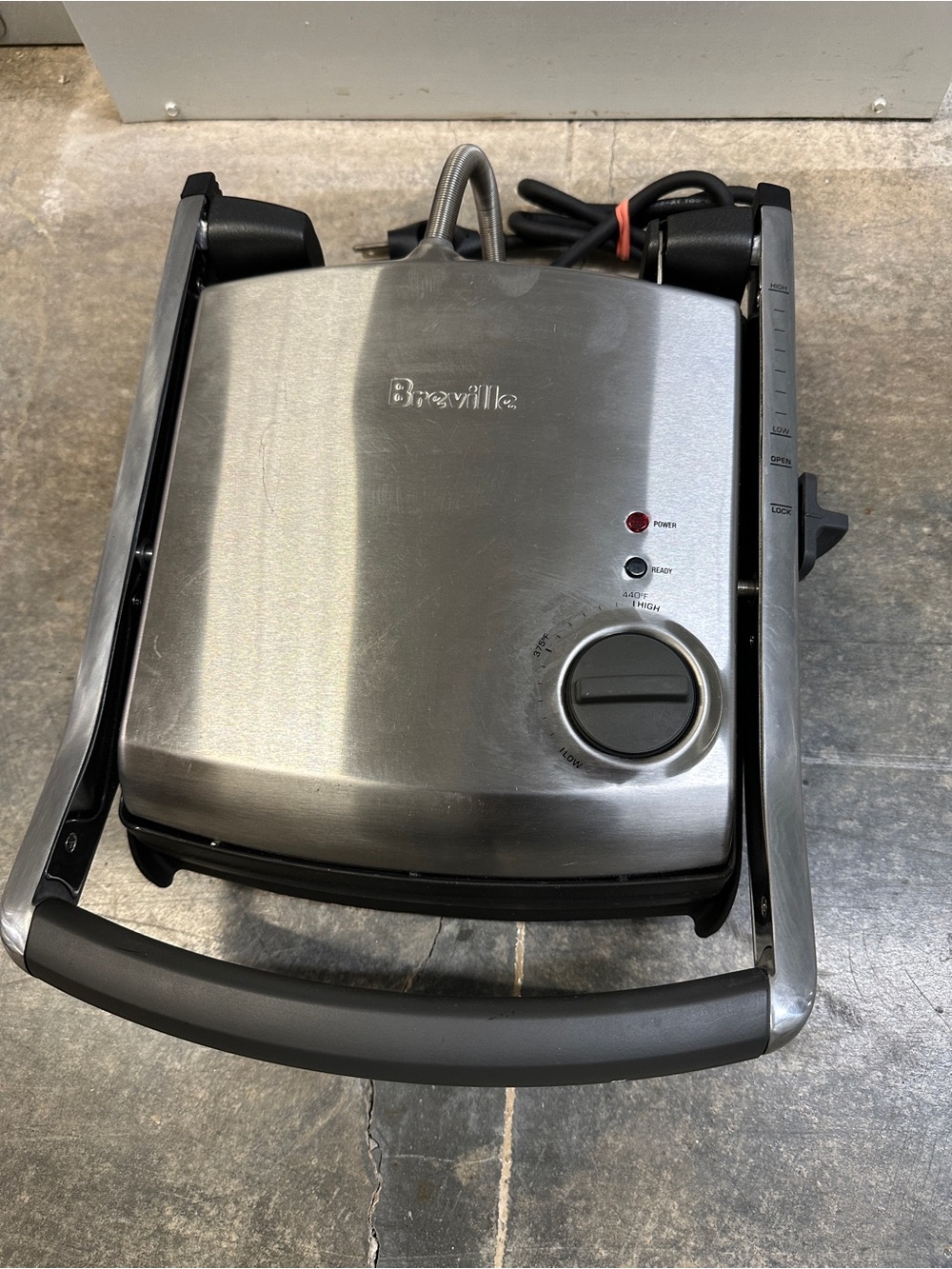Breville Stainless Steel and Black Electric Grill Press